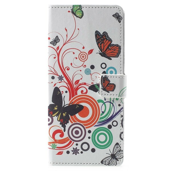 Samsung Galaxy Note 9 Hülle Schmetterlinge und Blumen