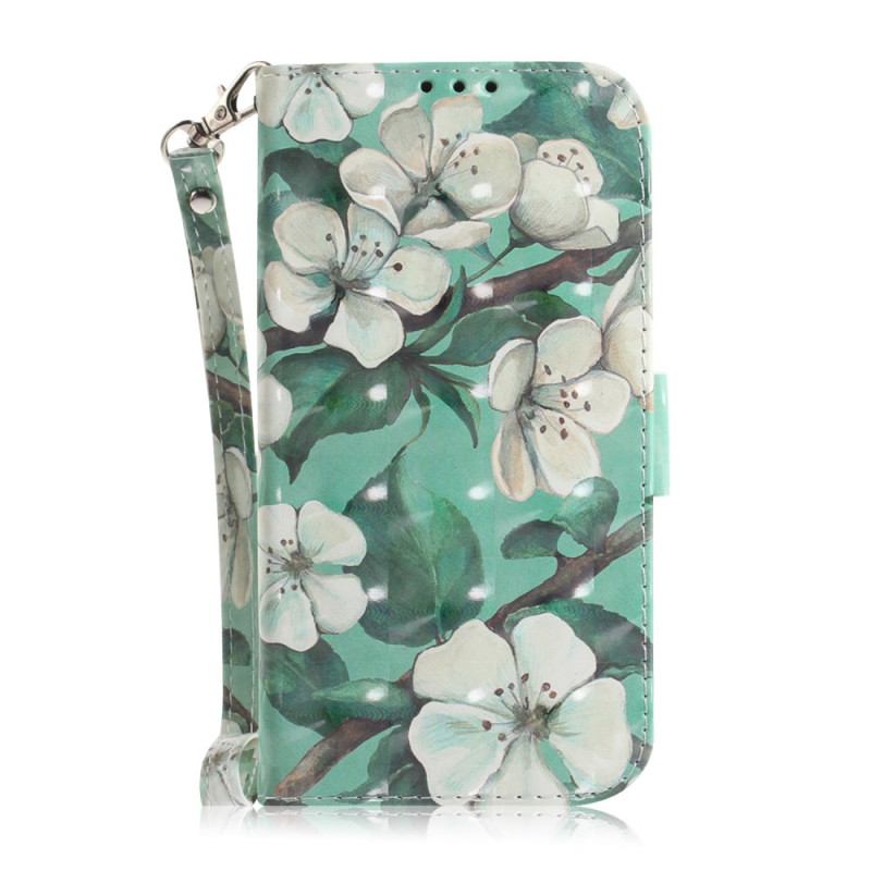 Nokia C32 Aquarell-Blumen-Tasche mit Trageriemen