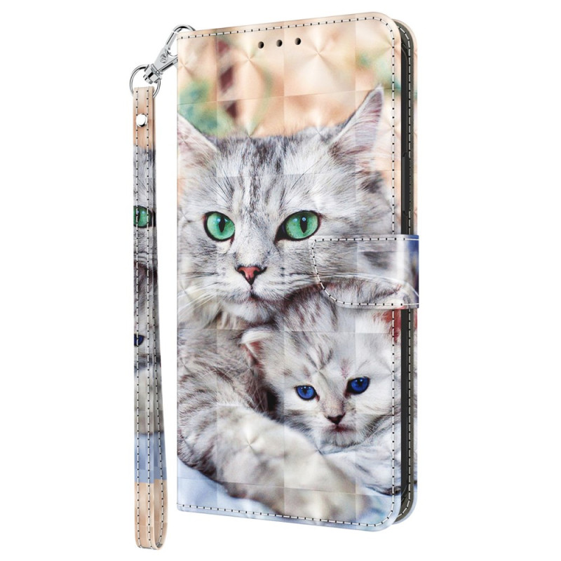 Samsung Galaxy A16 4G / 5G Zwei Katzen Tasche mit Riemen