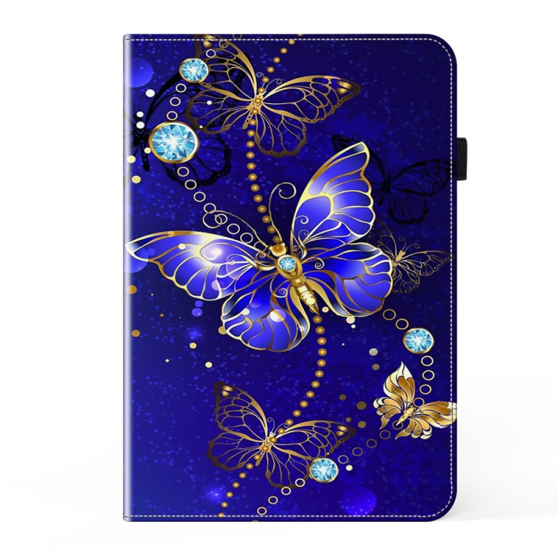 iPad 10.9 (2022) Hülle Schmetterlinge in Blau und Gold