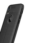 iPhone XR Hülle mit Litschi-Leder-Effekt Double Line