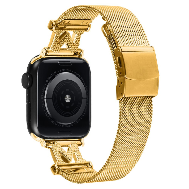 Apple Watch Series 46mm bis 42mm / SE / Ultra 49mm Armband aus Milanaise-Netzwerk mit Strassverzierung