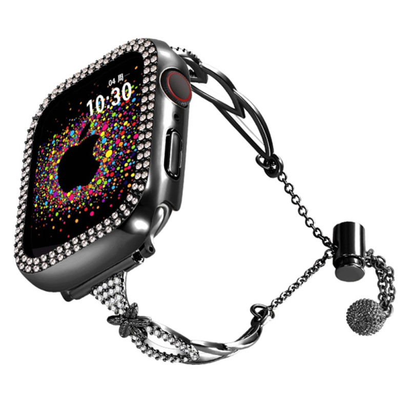 Apple Watch Series 46mm bis 42mm / SE / Ultra 49mm Kupfer und Strass Armband