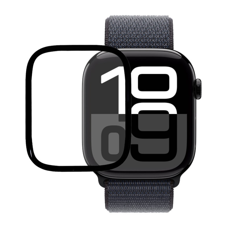 Apple Watch Series 10 Displayschutzfolie 46mm Schwarze Kanten