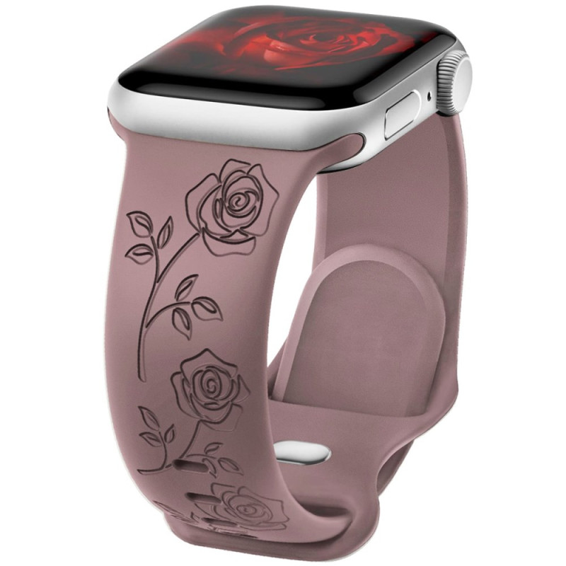 Apple Watch Series 42mm bis 38mm / SE Series Armband Silikon Floral