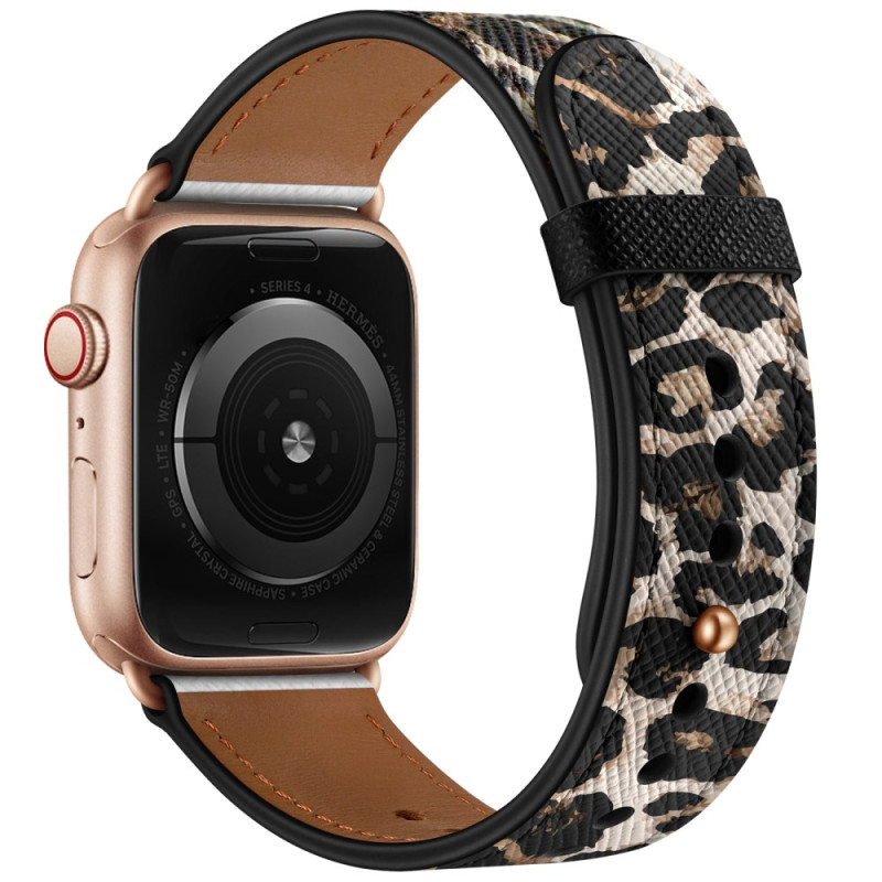 Armband für Apple Watch Series 42mm bis 38mm / SE-Serie Leder und Metallgehäuse