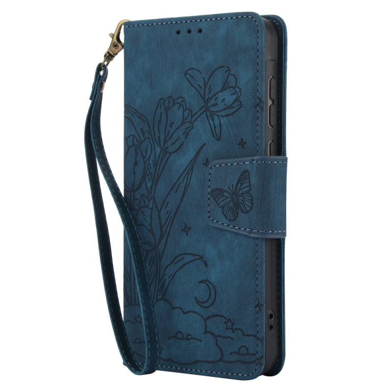 Hülle Samsung Galaxy A36 5G Wildleder-Effekt Blumenprint