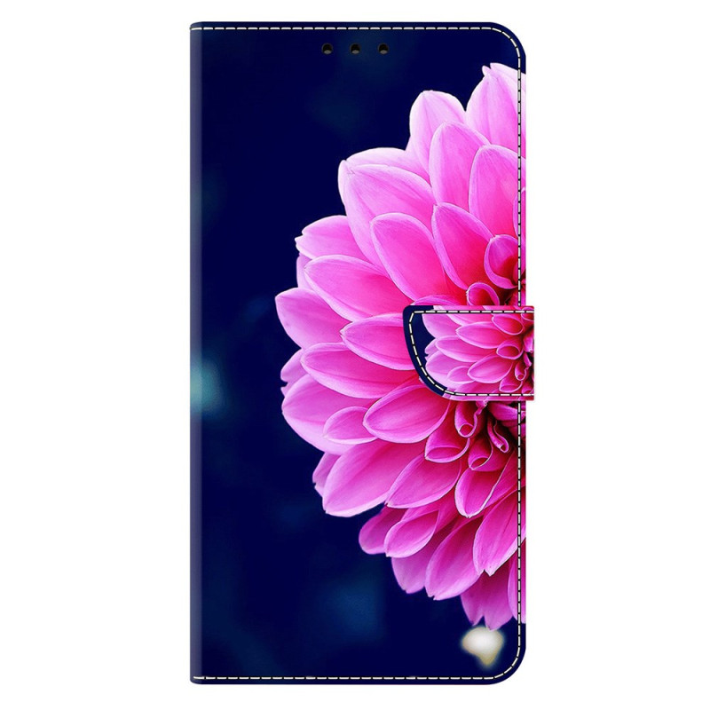 Samsung Galaxy S25 Plus 5G Hülle Rosa Blume auf blauem Hintergrund