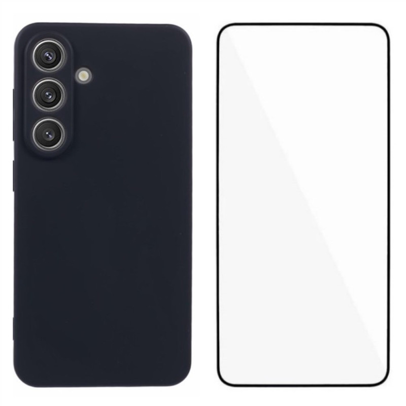 Samsung Galaxy S25 Plus 5G Silikon 2-in-1 Cover mit Displayschutz aus gehärtetem Glas