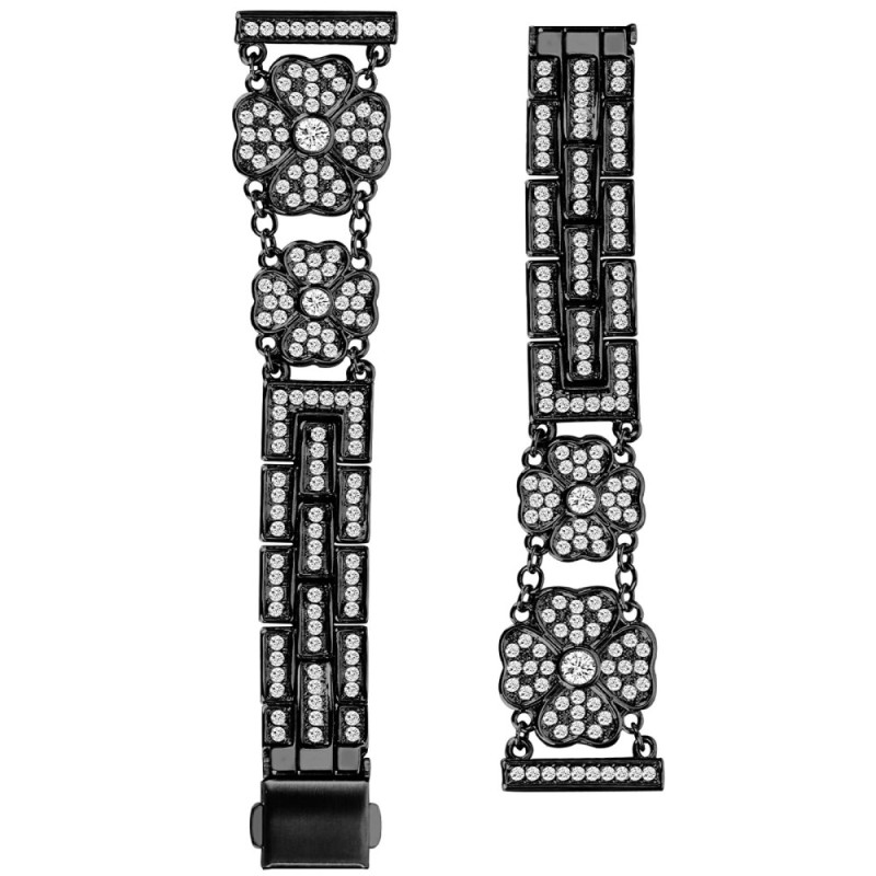 Samsung Galaxy Watch7 44mm / 40mm Kleeblatt Armband mit Strass besetzt