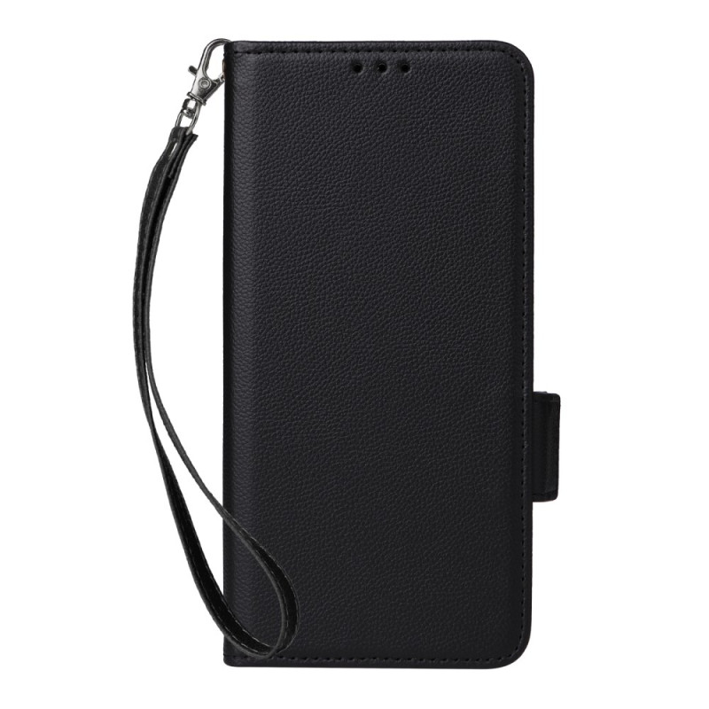 Xiaomi Redmi Note 14 Litchi Texture Hülle mit Riemen