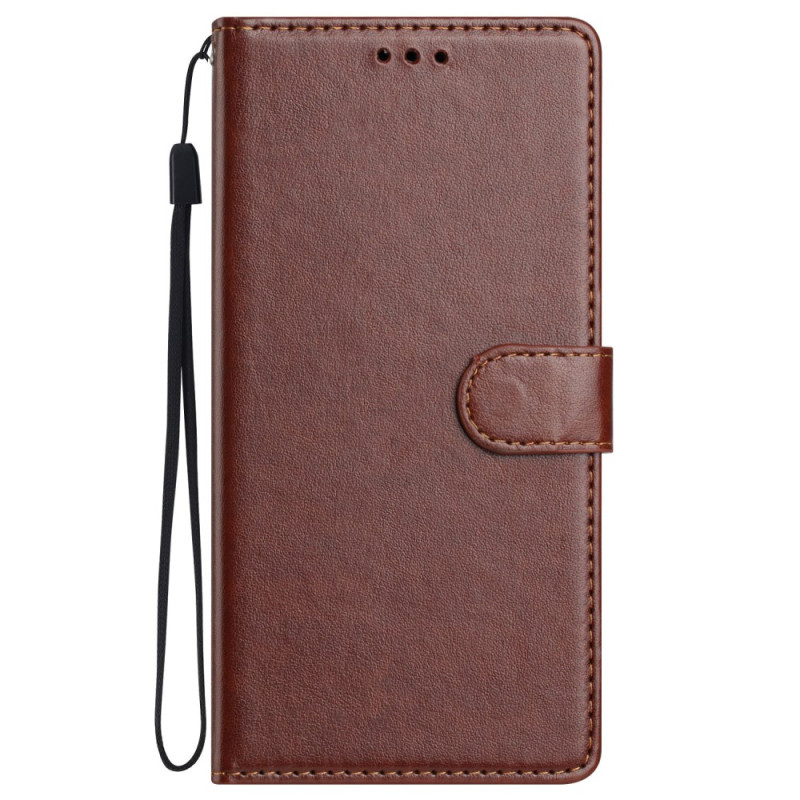 Xiaomi Redmi Note 14 Pro Plus 5G Uni-Leder-Effekt Tasche mit Riemen
