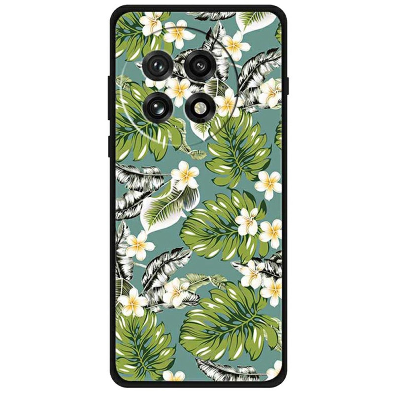 Coque OnePlus 13 Feuilles de Bananier et Fleurs Dorées