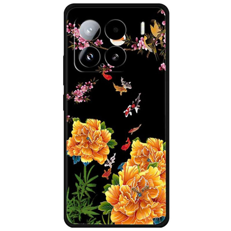 Xiaomi 15 Cover Blumen und Fische