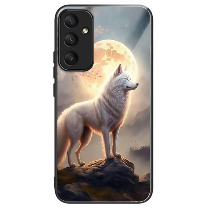 Samsung Galaxy A36 5G Panzerglas
 Cover Wolfsmotiv Weiß