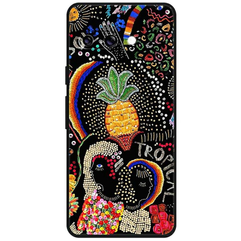 Google Pixel 9A Ananas und Blumen Cover