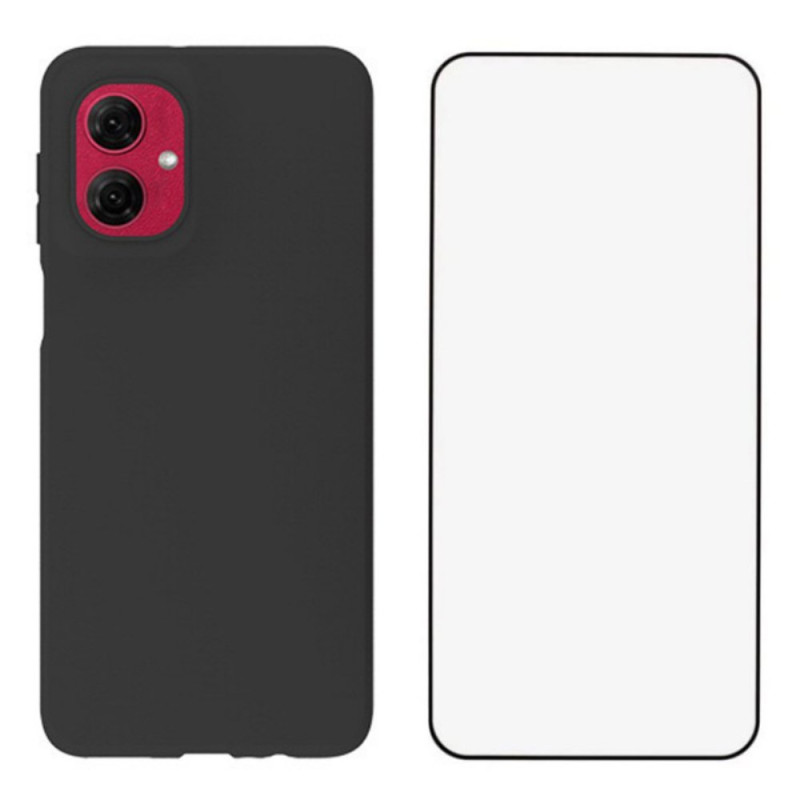 Coque Moto G55 5G Silicone Mat avec Protecteur Écran