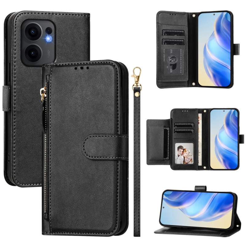 Oppo Reno 13F 5G Tasche mit Reißverschluss und Kartenhalter