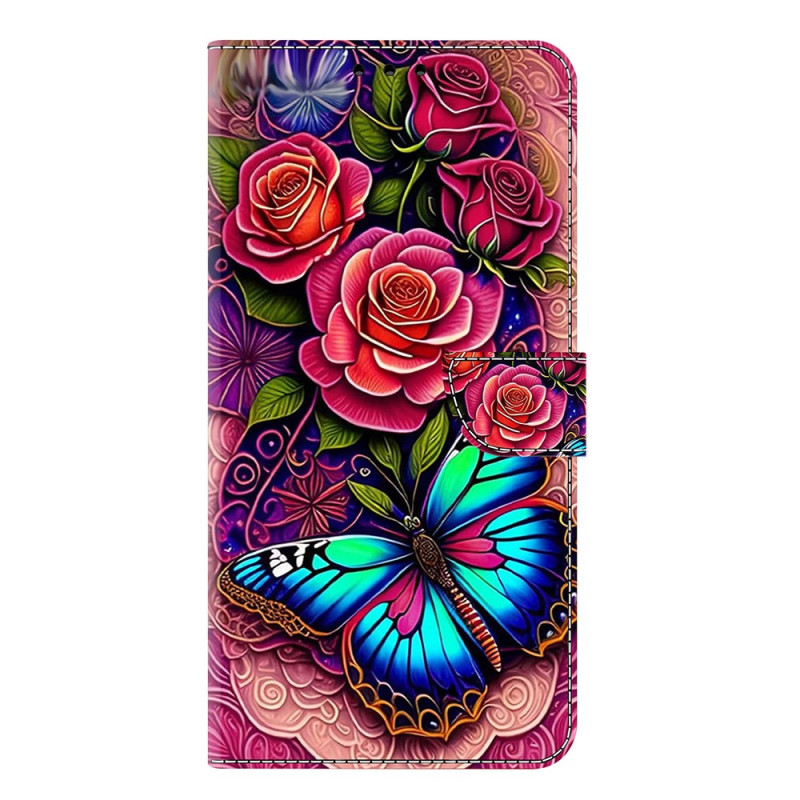 Honor Magic 7 Pro 5G Hülle Schmetterling und Rosen