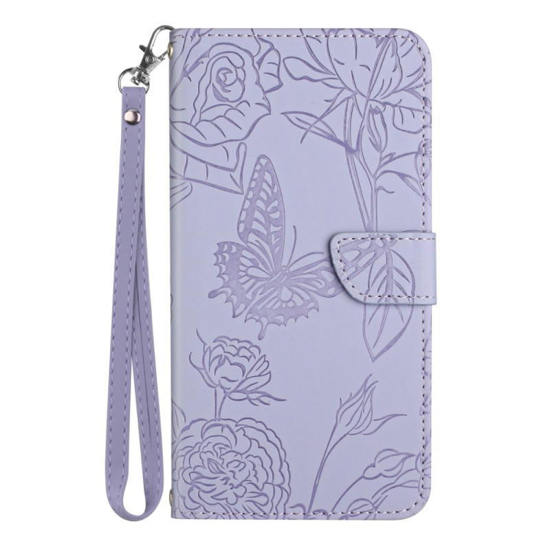Samsung Galaxy A32 5G Tasche Schmetterlinge mit Riemen