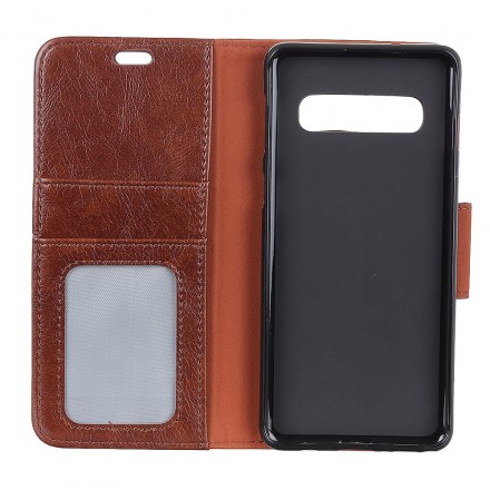 Hülle Samsung Galaxy S10 Glänzendes Leder-Effekt Hülle Samsung Galaxy S10 Glänzendes Leder-Effekt