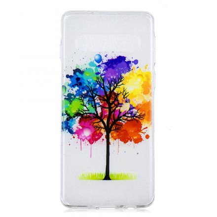 Samsung Galaxy S10 Hülle Transparent Aquarell Baum
