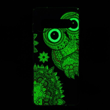 Samsung Galaxy S10 Cover Eule Mandala Fluorescent