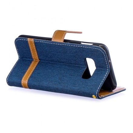 Samsung Galaxy S10 Lite Stoff & Lederoptik Tasche mit Riemen