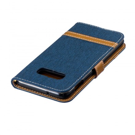 Samsung Galaxy S10 Lite Stoff & Lederoptik Tasche mit Riemen