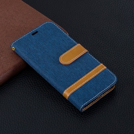 Samsung Galaxy S10 Lite Stoff & Lederoptik Tasche mit Riemen