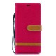 Samsung Galaxy S10 Plus Tasche Stoff und Lederoptik mit Riemen
