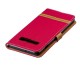 Samsung Galaxy S10 Plus Tasche Stoff und Lederoptik mit Riemen