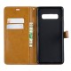 Samsung Galaxy S10 Plus Tasche Stoff und Lederoptik mit Riemen