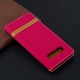 Samsung Galaxy S10 Plus Tasche Stoff und Lederoptik mit Riemen
