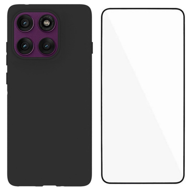 Motorola Edge 60 Pro Silikonhülle mit Displayschutzfolie