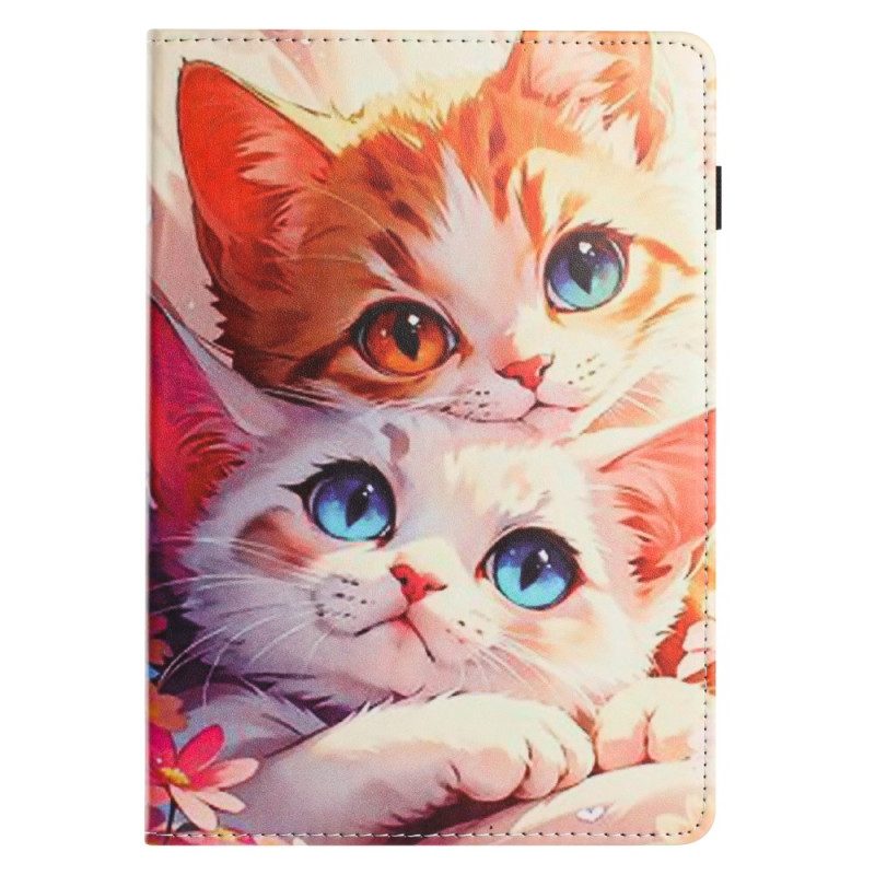Samsung Galaxy Tab S10 FE / S9 / S9 FE Tasche mit Zwei-Katzen-Muster