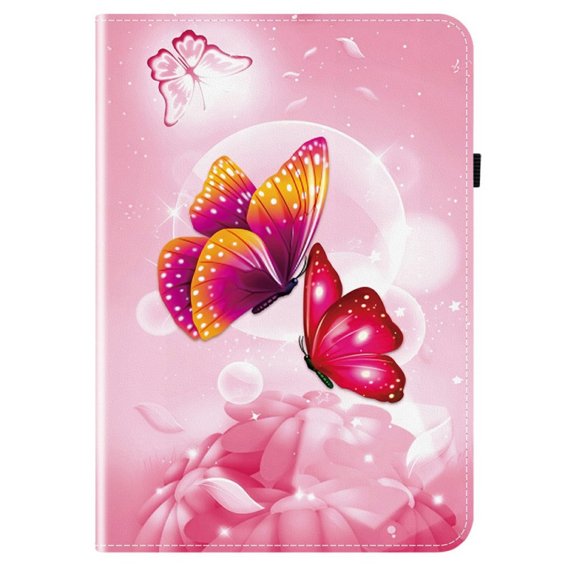 Samsung Galaxy Tab S10 FE Plus Tasche Rosa Schmetterlinge