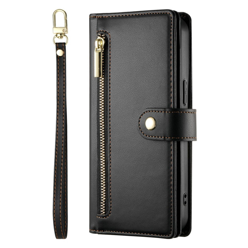 Tasche Honor 400 Lite Brieftasche mit Reißverschluss und Gurten