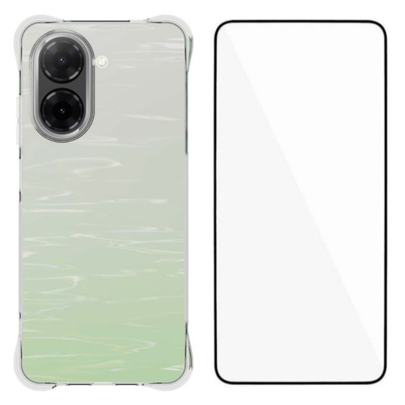 Xiaomi Redmi A5 Transparente verstärkte Hülle mit Displayschutz aus gehärtetem Glas