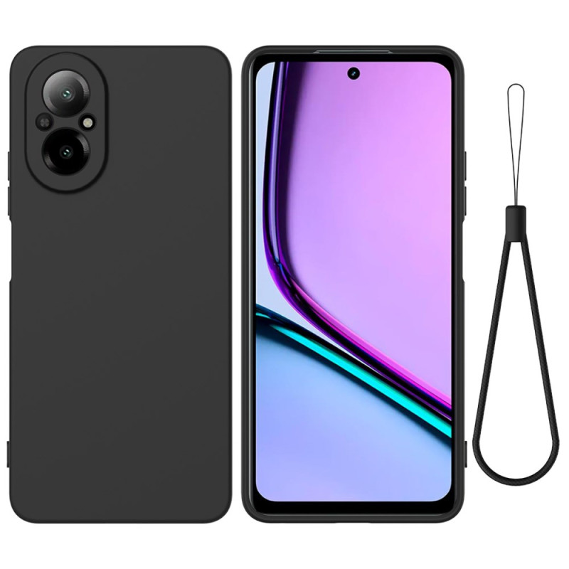 Realme C67 Liquide Silikonhülle mit Riemen