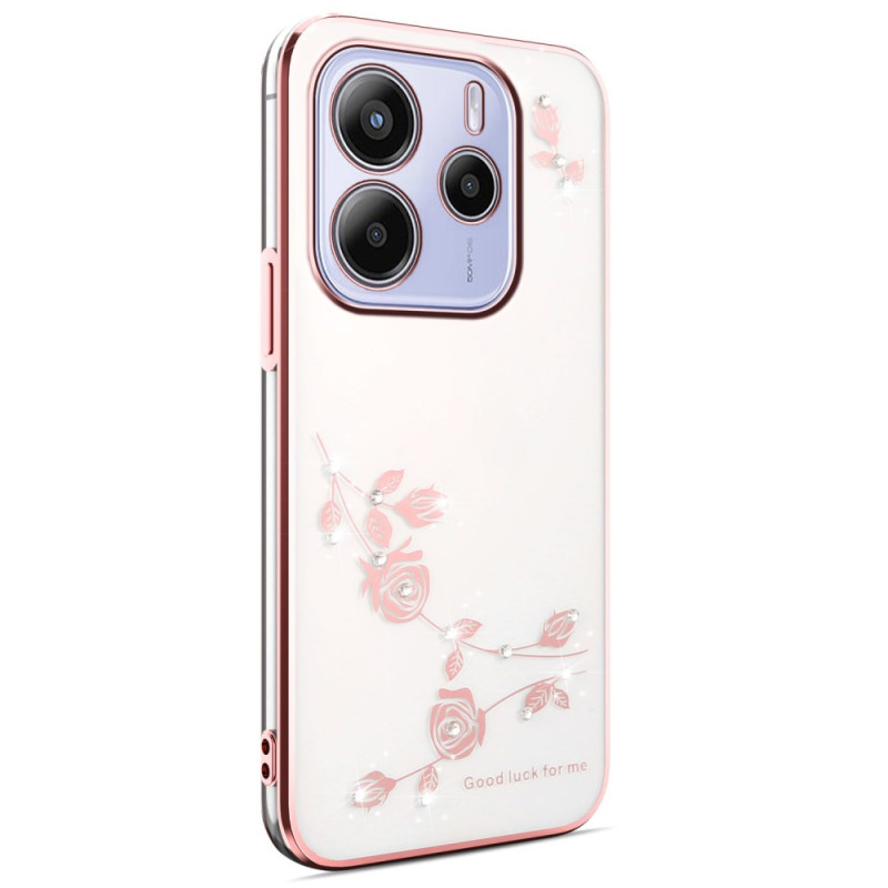 Coque Xiaomi Redmi Note 14 4G Strass et Fleurs