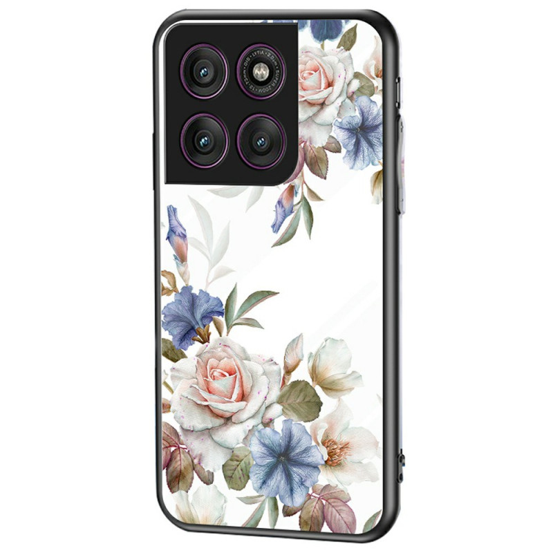 Motorola Edge 60 Pro Hülle aus gehärtetem Glas Blumen
