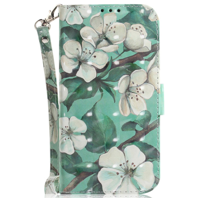 Samsung Galaxy S25 FE Blumen Aquarell Tasche mit Riemen