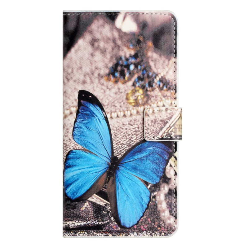 Samsung Galaxy S25 FE Hülle Klassisch Schmetterling Blau