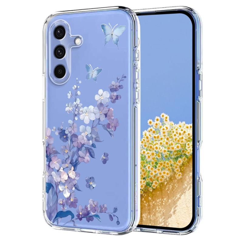 Samsung Galaxy S25 FE Cover Transparent Flitter und Schmetterlinge