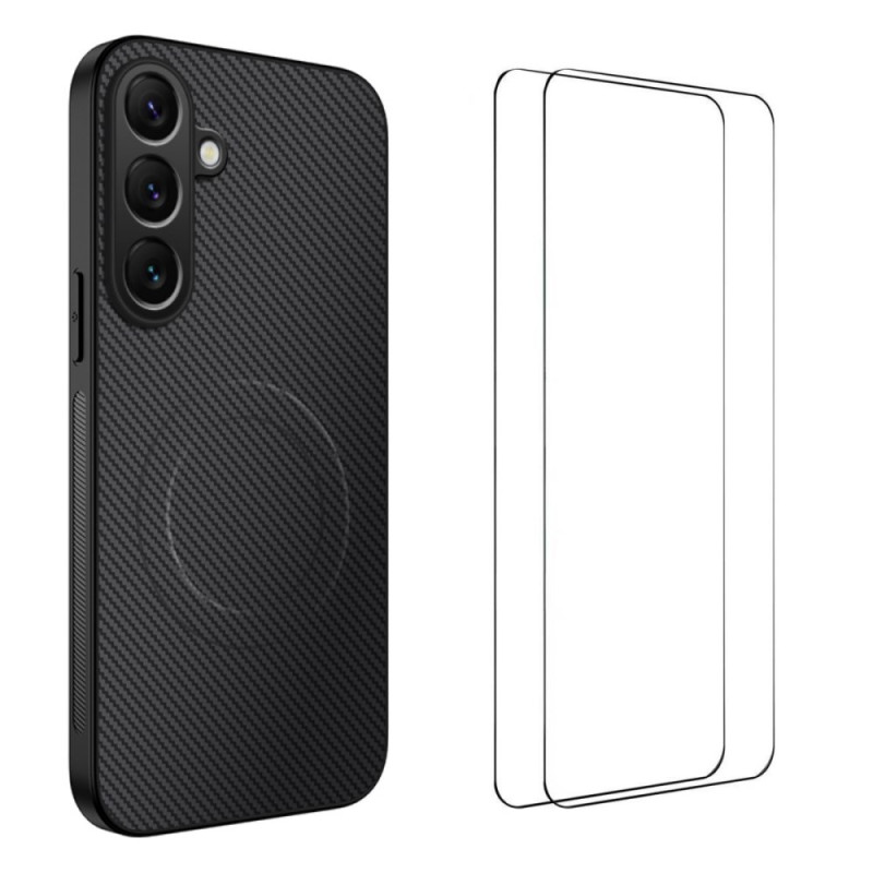 Samsung Galaxy S25 FE Cover Magnetic Carbon und Screen Protector