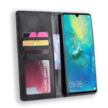 Flip Cover Huawei P30 Pro Vintage-Leder-Effekt Stilisiert