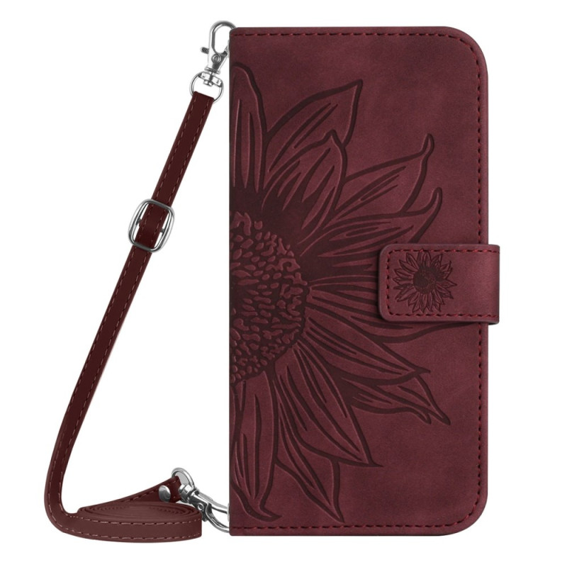 Samsung Galaxy S25 FE Tasche Sonnenblumenabdruck mit Schulterriemen