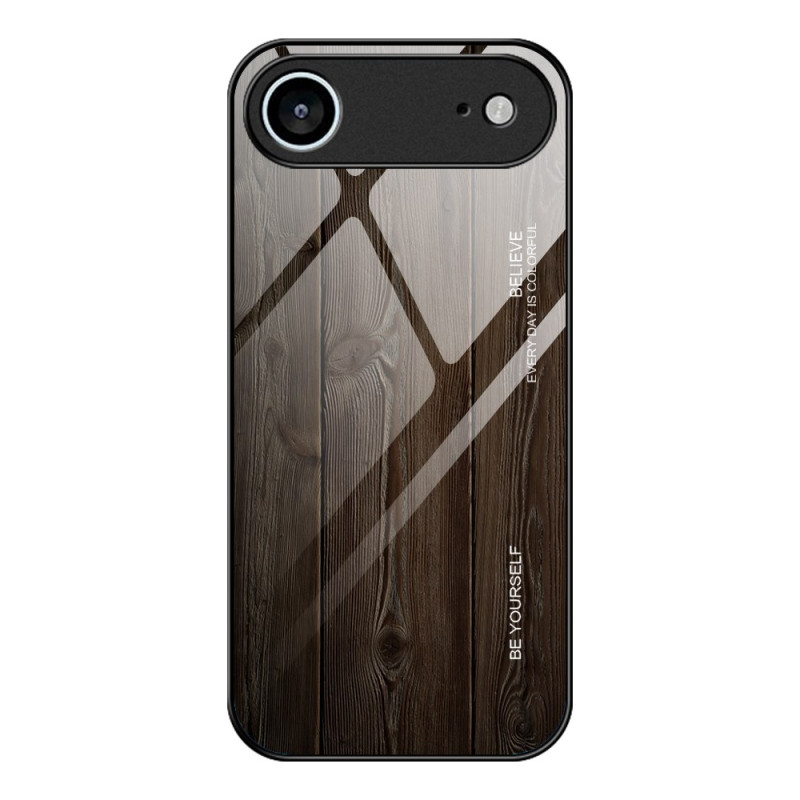 iPhone 17 Air Hülle aus gehärtetem Glas mit Holzeffekt