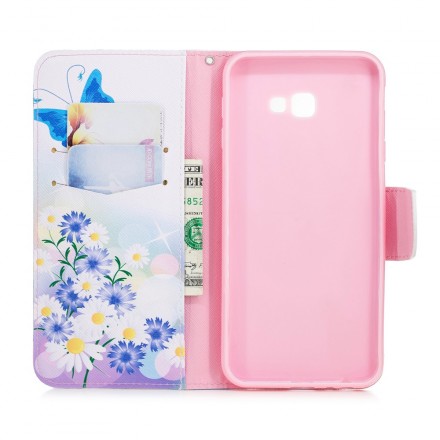 Hülle Samsung Galaxy J4 Plus Gemalte Schmetterlinge und Blumen